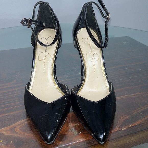 Jessica Simpson Black Patent Leather Stiletto Heels 6 - Picture 6 of 14